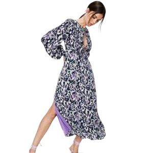 NWT Nasty Gal Collection abstract print keyhole tea dress sz 2